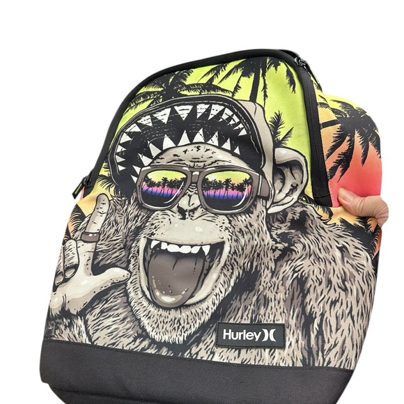 🎁SALE🎁 Hurley The Hurley Backpack Monkey VOLT Graphic Monkey Backpack Bag - Picture 2 of 3